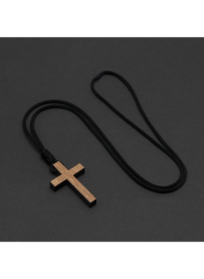 Intercession Wood Cross Crucifix on Cord - Made in Brazil (2 Inches) - Image 2