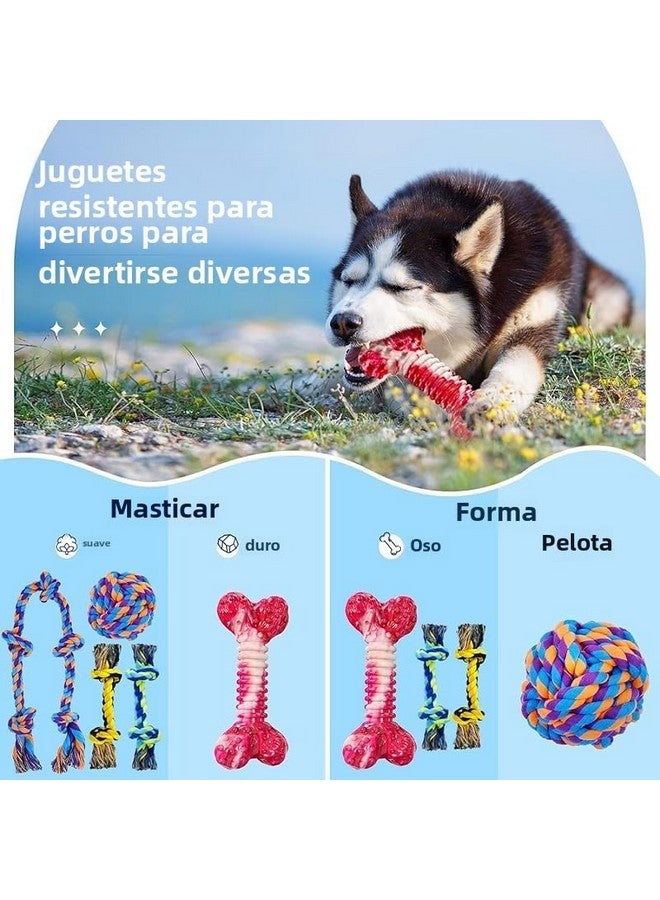 SHARLOVY Dog Chew Toys for Aggressive Chewers, 5 Pack Indestructible Dog Toys for Large Breed, Cotton Rope Toys, Tough Bone Chew for Aggressive Chewers Large Breed - Image 2