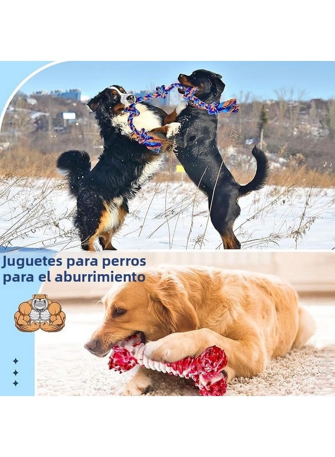 SHARLOVY Dog Chew Toys for Aggressive Chewers, 5 Pack Indestructible Dog Toys for Large Breed, Cotton Rope Toys, Tough Bone Chew for Aggressive Chewers Large Breed - Image 3