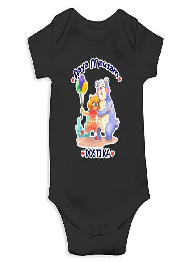 MOTT2 Firendship Day Special Unisex Baby Romper - FS04(Black, 3-6 Months) - Image 1