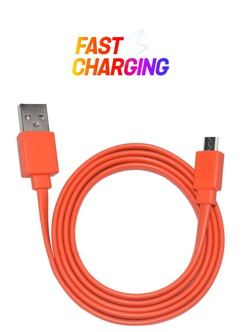 Sqrmekoko - Tour Flat Charging Power Supply Cable Cord Line for JBL Wireless Speaker (Orange) - Image 1