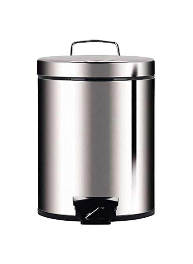 Generic - Turkish Stainless Steel Trash Can with Swing Lid and Foot Pedal Can Comes with Plastic Inner for Easy Cleaning with Foot Pedal-Silver-8 Liters - Image 1