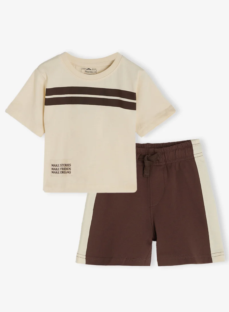 ريبلز مع نمشي Boys Drop Shoulder Tee & Shorts Set