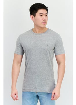 French Connection Men Crew Neck Short Sleeve Brand Logo T-Shirts, Light Grey Heather  - Image 1