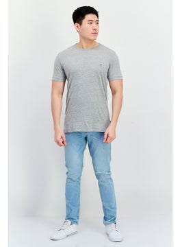 French Connection Men Crew Neck Short Sleeve Brand Logo T-Shirts, Light Grey Heather  - Image 4