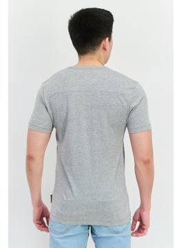 French Connection Men Crew Neck Short Sleeve Brand Logo T-Shirts, Light Grey Heather  - Image 3