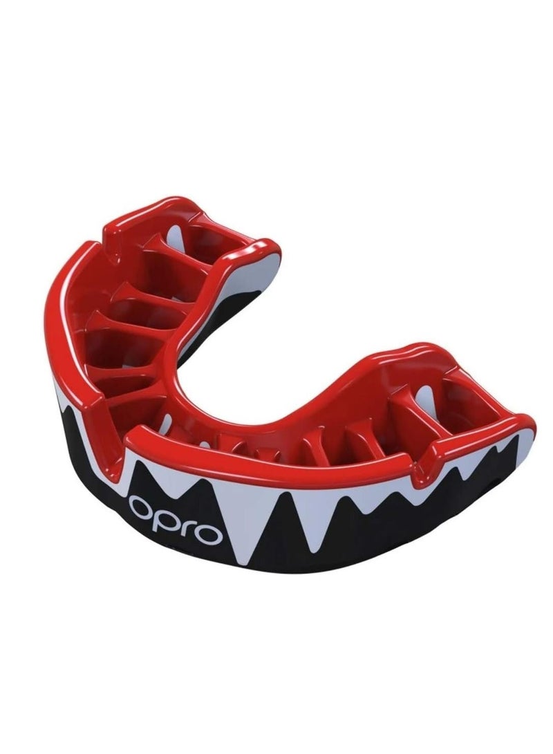 Self-Fit GEN4 full pack Platinum Fangz Mouthguard - Black/Red/White