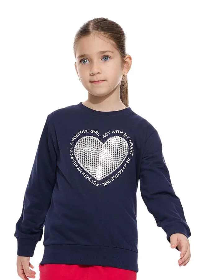 فكتور اند جين سويت شيرت مزين بقلب منمق باللؤلؤ