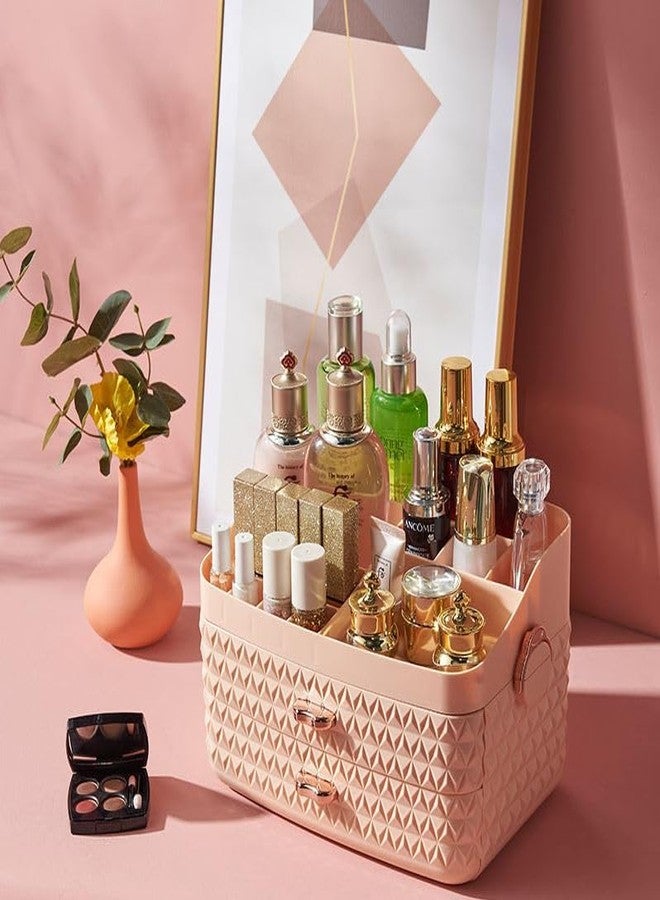 Azelf Double Drawer Type Cosmetic Box Lipstick Storage Box Skin Care Storage Box Aesthetic Look - Image 3