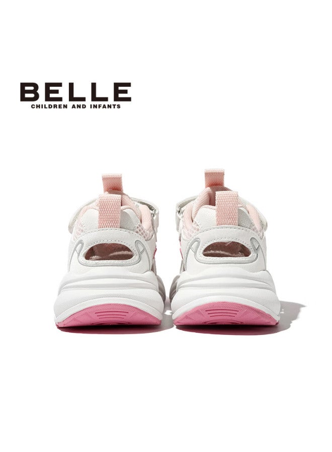 Belle Kids Mesh Sports Shoes Breathable Running Shoes Spring Summer Girls' Dad Shoes Casual Shoes Pink Size 28 - Image 4