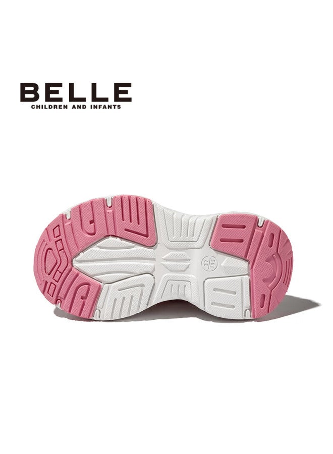 Belle Kids Mesh Sports Shoes Breathable Running Shoes Spring Summer Girls' Dad Shoes Casual Shoes Pink Size 28 - Image 5