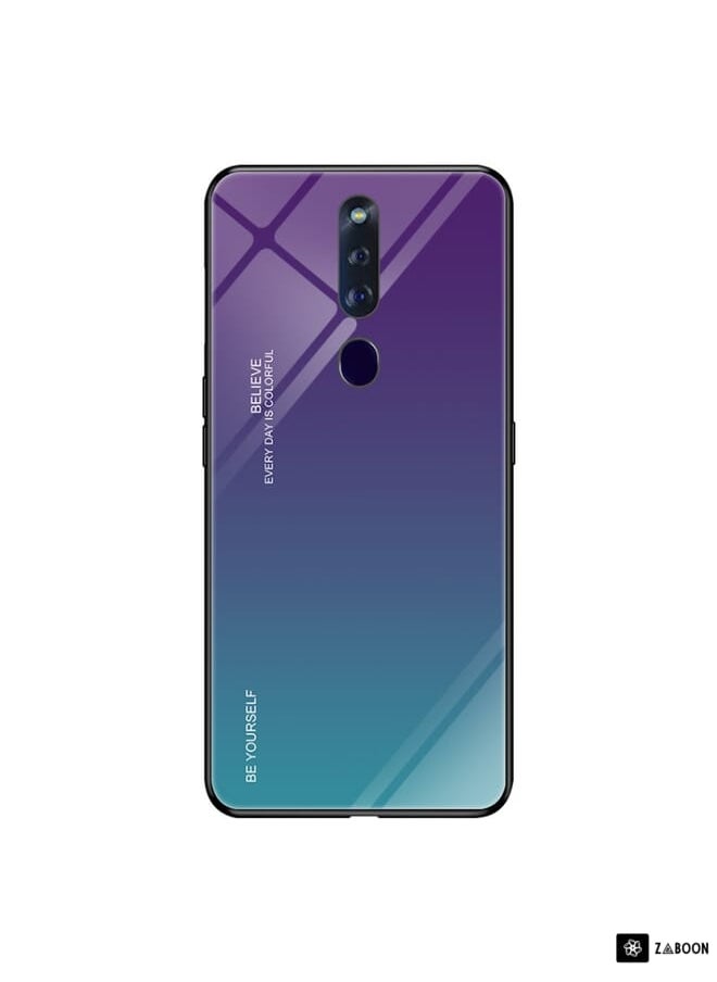 Green Tiger - For OPPO F11 Pro Gradient Color Glass Case(Purple) - Image 1
