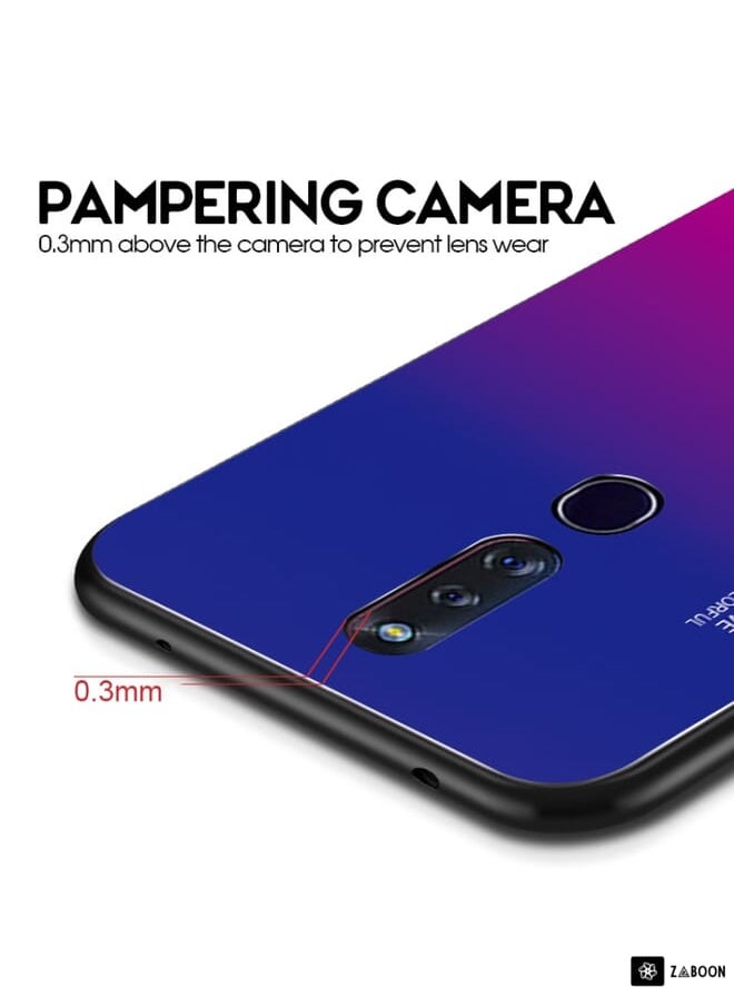 Green Tiger - For OPPO F11 Pro Gradient Color Glass Case(Purple) - Image 1