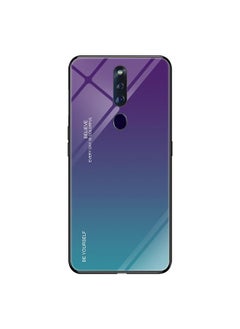 For OPPO F11 Pro Gradient Color Glass Case(Purple)