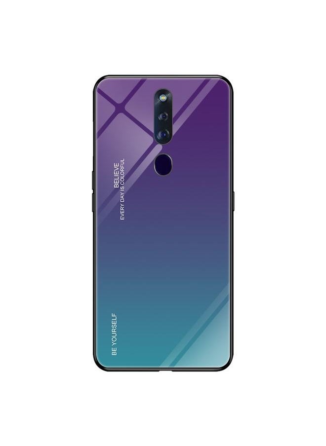 Green Tiger - For OPPO F11 Pro Gradient Color Glass Case(Purple) - Image 1