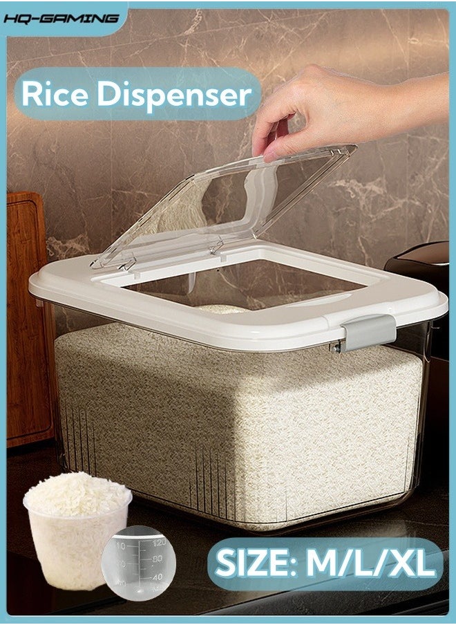 HQ-GAMING Airtight Rice Container Sealed Food Storage Container Rice Dispenser Food Flour Storage Bins with Lids and Cup BPA Free Kitchen Extra Large Grain Storage Containers 10L/20L/30L  - Image 1
