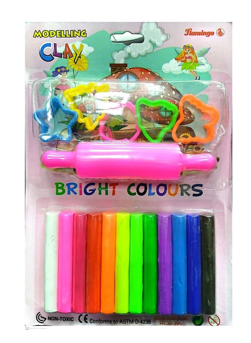 Flamingo Modelling Clay Bright Colours (Package Color May Changes)