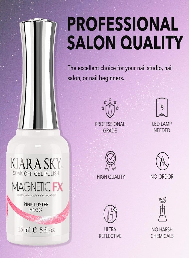 KIARA SKY Gel Polish MagneticFX | Magnetic Cat Eye Effect Soak Off 15ml | Pink Luster (hot pink) - Image 3