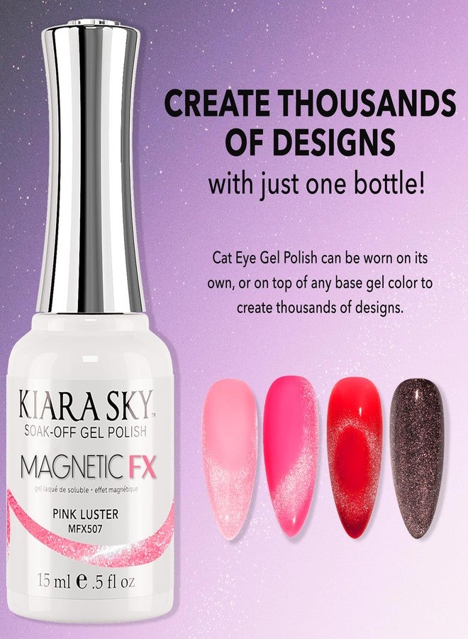 KIARA SKY Gel Polish MagneticFX | Magnetic Cat Eye Effect Soak Off 15ml | Pink Luster (hot pink) - Image 2
