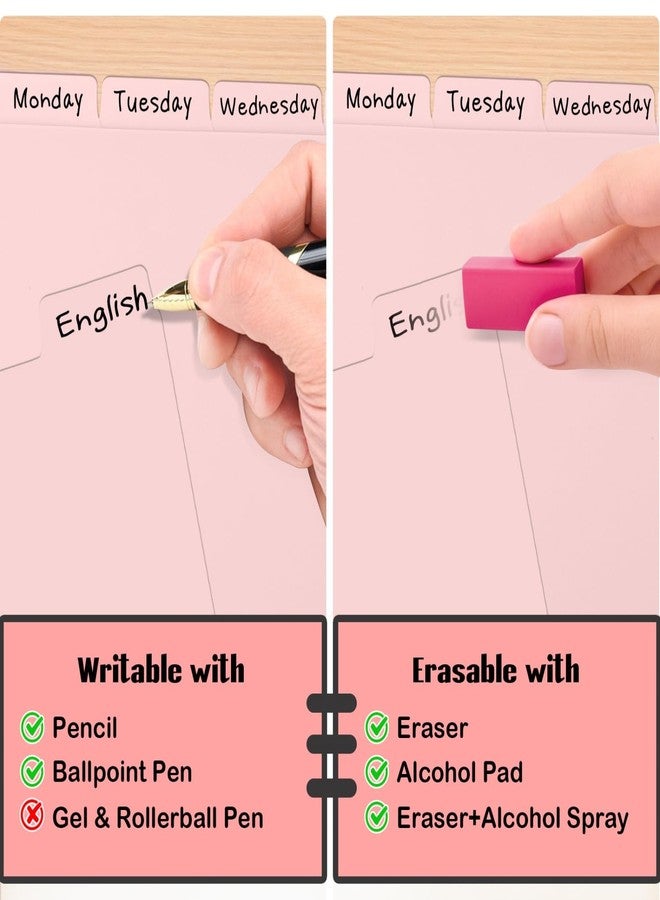 LECHI 3 Ring Pink Binder Dividers with 16-Tabs, A4 Pink Binder Dividers, Sturdy Plastic Dividers - Image 3