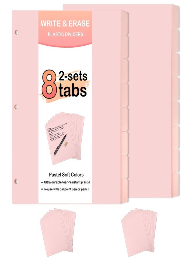 LECHI 3 Ring Pink Binder Dividers with 16-Tabs, A4 Pink Binder Dividers, Sturdy Plastic Dividers - Image 1