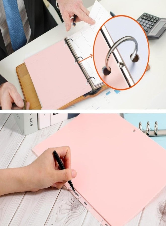 LECHI 3 Ring Pink Binder Dividers with 16-Tabs, A4 Pink Binder Dividers, Sturdy Plastic Dividers - Image 2