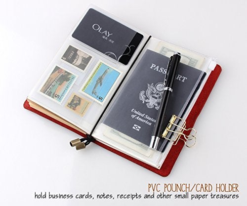 Robrasim Leather Journal Refillable Travelers Notebook, Antique Handmade Leather Writing Diary Notepad, Travel Journal Notebook for Men & Women, Medium Size 6.7" x 4" - Wine - Image 5