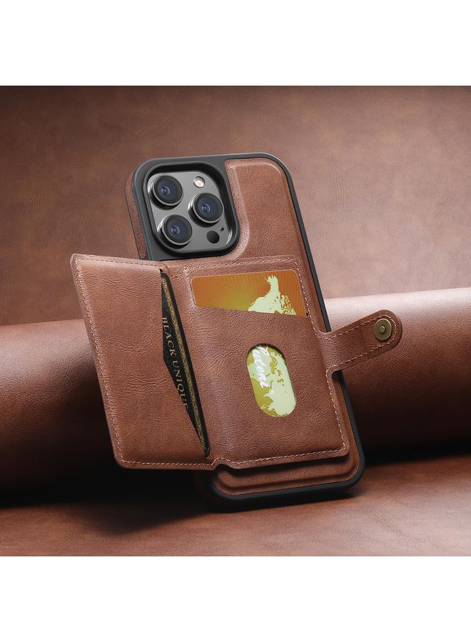 Suteni Case For iPhone 12 Pro Max M1 Oil Wax MagSafe Detachable Horizontal Card Bag Phone Case - Image 3