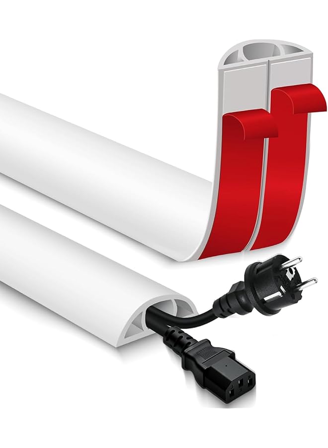 promass 2M Floor Cord Cover for Wires on Floor Self Adhesive Cord Hider Floor Cable Management Wire Covers for Cords Protector Prevent Cable - Image 1