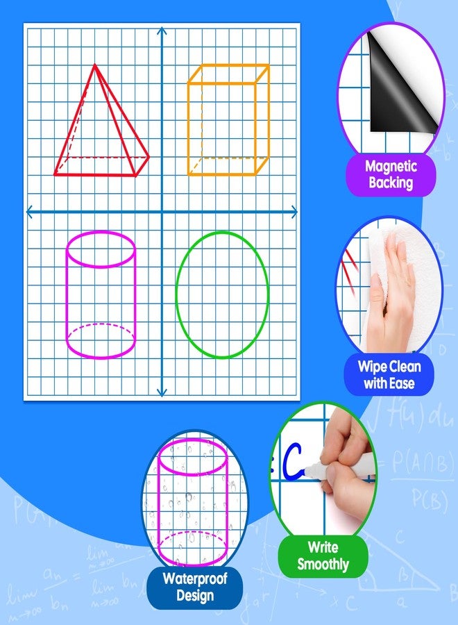 Laffunz Giant Magnetic XY Coordinate Grid Paper Dry Erase Large Graph Chart Board for Whiteboard, Elementary Middle High School Math Manipulatives Teacher Essentials Classroom Must Haves Supplies - Image 3