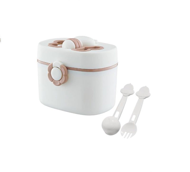 BLINE Baby Formula Dispenser with Scoop & Leveller, Foodgrade Pp Double Layer Anti-Leak Milk Powder Dispenser Container, Baby Snack Storage Container for Outdoor Travel, 410ML (Multicolor) - Image 1