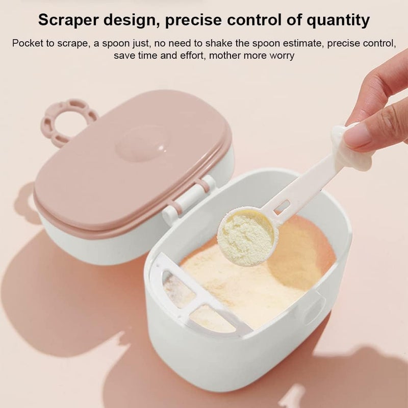 BLINE Baby Formula Dispenser with Scoop & Leveller, Foodgrade Pp Double Layer Anti-Leak Milk Powder Dispenser Container, Baby Snack Storage Container for Outdoor Travel, 410ML (Multicolor) - Image 2