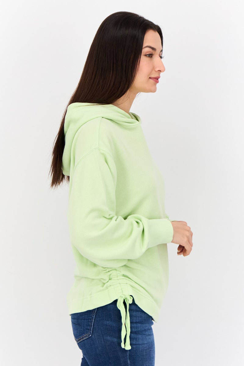 Aerie هودي نسائي بأكمام طويلة مجمعة، أخضر فاتح - Image 2