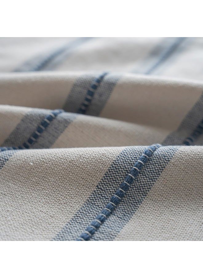 Cethom Boho Lumbar Pillow Covers 14x36 Long, Pack of 1, Blue Striped Decorative Body Pillowcase for Couch Bed, Textured Farmhouse Accent Cushion Covers for Living Room Bedroom Sofa Home Decor - Image 5