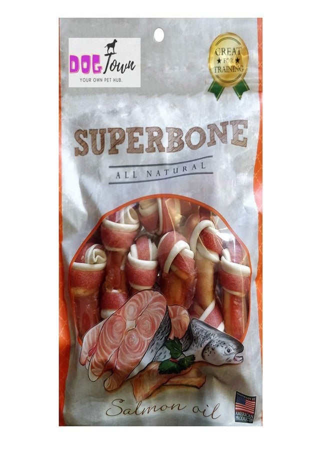 DOGTOWN Superbone Knotted Bone for Dogs | All Natural Flavour Chicken Sticks | Natural & Safe [ Salmon Oil ] - Image 1