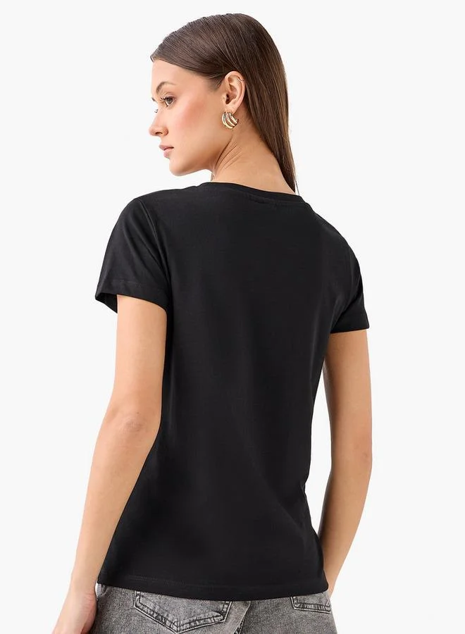 SP Characters  Cotton T-shirt with Mickey and Minnie Mouse Print for Women | Best Price UAE