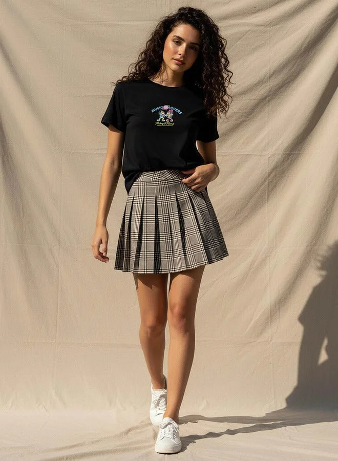 SP Characters  Cotton T-shirt with Mickey and Minnie Mouse Print for Women | Best Price UAE
