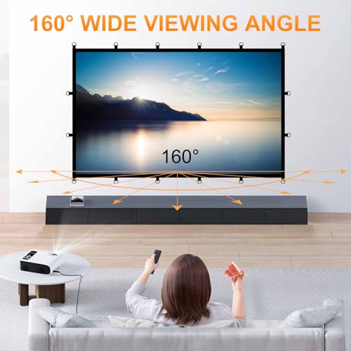 OKEDUO Outdoor Projector Screen, Washable Movie Screen & Foldable Projection Screen - Ideal for Indoor/Outdoor Home Theater, Camping, Office, 16:9 Aspect Ratio, 4K HD, Projector for Movies On Wall - Image 2