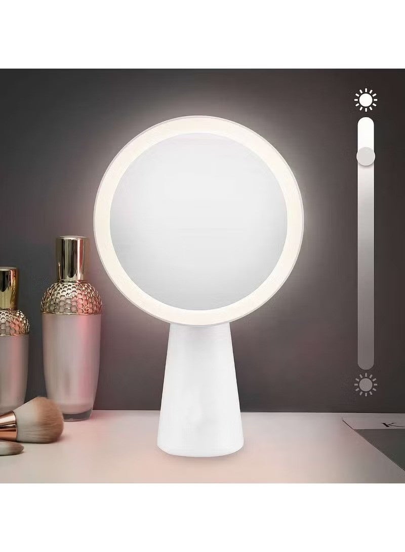 HIAS Luminous LED Makeup Mirror with Touch Sensor – Rechargeable Dimmable Light Vanity Mirror for Dressing Table, Skincare & Beauty Routine | Portable Desktop Mirror with Adjustable Brightness (White) - Image 4