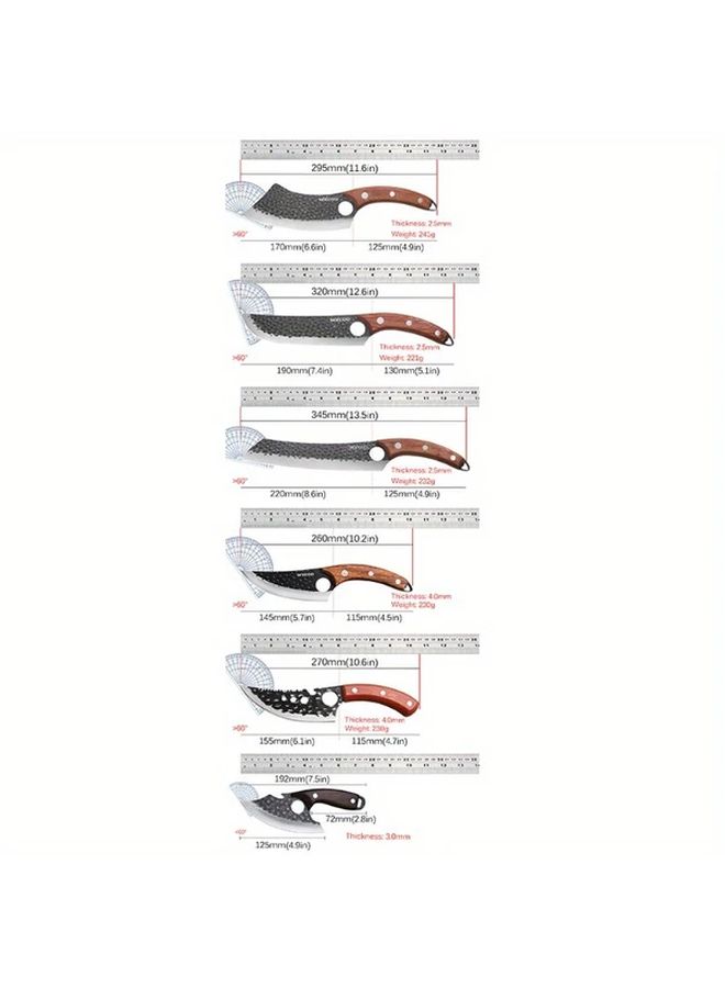 1PC Stainless Steel Kitchen Knife Wooden Handle Professional Chopper Sharp Boning Multipurpose Meat Cleaver Butcher Fruit Outdoor Kitchen Tool - Image 2
