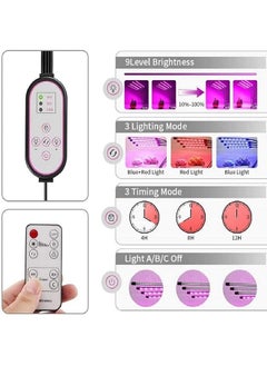 erorex Plant Light Grow Lights For Indoor Plants 80 Leds Grow Light Full Spectrum Floor Standing Adjustable Tripod 4 Heads Grow Lamp With Timer 3 Switch Mode With Infrared Remote Control A  - Image 2