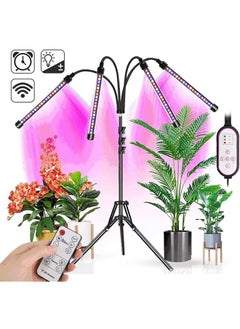 erorex Plant Light Grow Lights For Indoor Plants 80 Leds Grow Light Full Spectrum Floor Standing Adjustable Tripod 4 Heads Grow Lamp With Timer 3 Switch Mode With Infrared Remote Control A  - Image 3