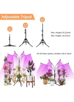 erorex Plant Light Grow Lights For Indoor Plants 80 Leds Grow Light Full Spectrum Floor Standing Adjustable Tripod 4 Heads Grow Lamp With Timer 3 Switch Mode With Infrared Remote Control A  - Image 4