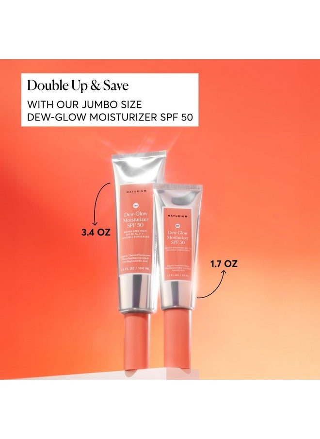 NATURIUM Dew-Glow Moisturizer Spf 50 Pa++++, Daily Moisturizing Sunscreen & Face Primer, Skin Protector With Dewy Finish, 1.7 Oz  - Image 2