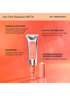 NATURIUM Dew-Glow Moisturizer Spf 50 Pa++++, Daily Moisturizing Sunscreen & Face Primer, Skin Protector With Dewy Finish, 1.7 Oz  - Image 4
