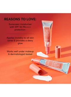 NATURIUM Dew-Glow Moisturizer Spf 50 Pa++++, Daily Moisturizing Sunscreen & Face Primer, Skin Protector With Dewy Finish, 1.7 Oz  - Image 3