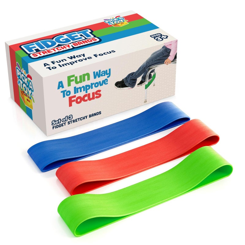 Pick A Toy Chair Bands For Kids With Fidgety Feet 3 Pack Fidget Chair Desk Band Stretchy Bands for Your Feet For Kids with ADHD ADD SPD Autism - Image 2