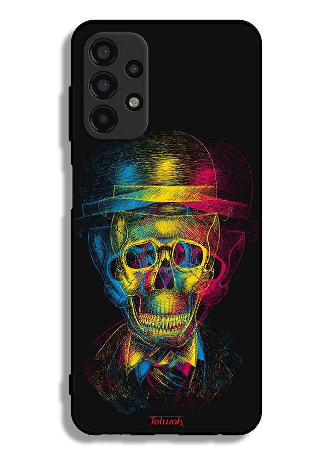 Tolwak Samsung Galaxy A13 4G Protective Case Cover Skull Colorful Hat Fantasy Art - Image 1