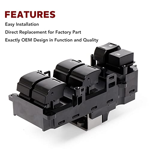 LCWRGS 35750-TB0-H01 بديل مفتاح التحكم في النوافذ الكهربائية الجانبي للسائق لسيارة هوندا أكورد 2008 2009 2010 2011 2012، استبدال# 35750-TBD-H13، 35750-TA0-A02 - Image 4