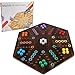 NRZSSN Large Size 20 inches Wood Wahoo Marble Board Game 2 Sided Game 46 Player for Friends and Family Party Classic Aggravation Style Strategy Racing Game with 6 Dices30 Marbles Rustic Brown - Image 2